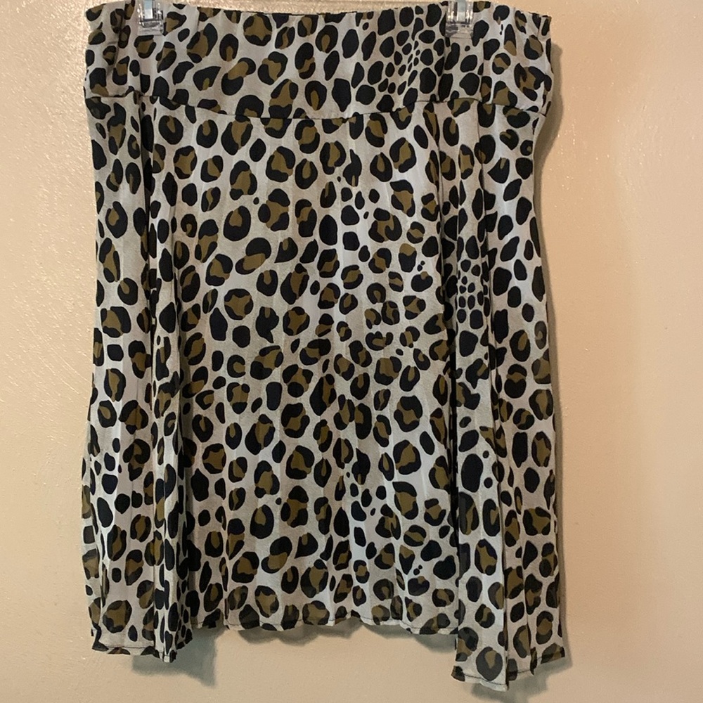 #5 Cato size XL animal print skirt elastic waistband lined